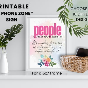 People Over Screens - No Phone Zone - Printable Sign