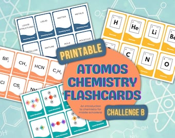 Desafío B de CC, Tarjetas didácticas de CC Atomos, Tarjetas didácticas de Descubrimiento de Atomos, Conversaciones clásicas, Tarjetas didácticas de CC, Química de secundaria