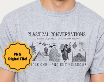 CC Ciclo Uno, Ciclo 1, Reinos Antiguos - Archivo PNG, Gráfico de camiseta, Regalo de conversaciones clásicas, Regalo de tutor, Archivo cortado