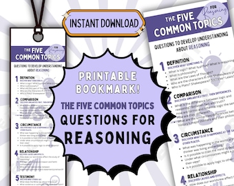 Cinque argomenti comuni Ragionamento, Segnalibro di discussione logica, Domande di ragionamento filosofico, Conversazioni classiche, Sfida CC