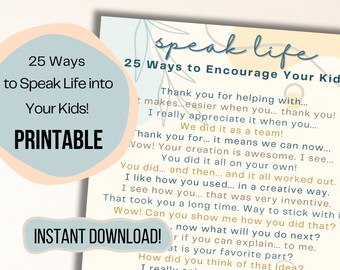 Speak Life: 25 Ways to Encourage Your Kids