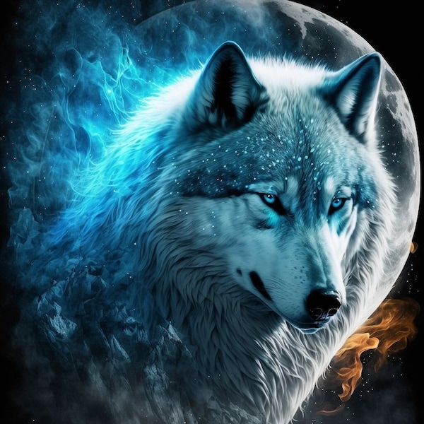 Wolf Art, Digital Print, Home Decor, Beautiful Animals, Majestic Creatures, Arctic Art