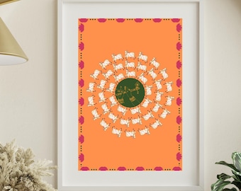 Pichwai Cow Print, Shrinathji Indian Folk Art (Digital Download)
