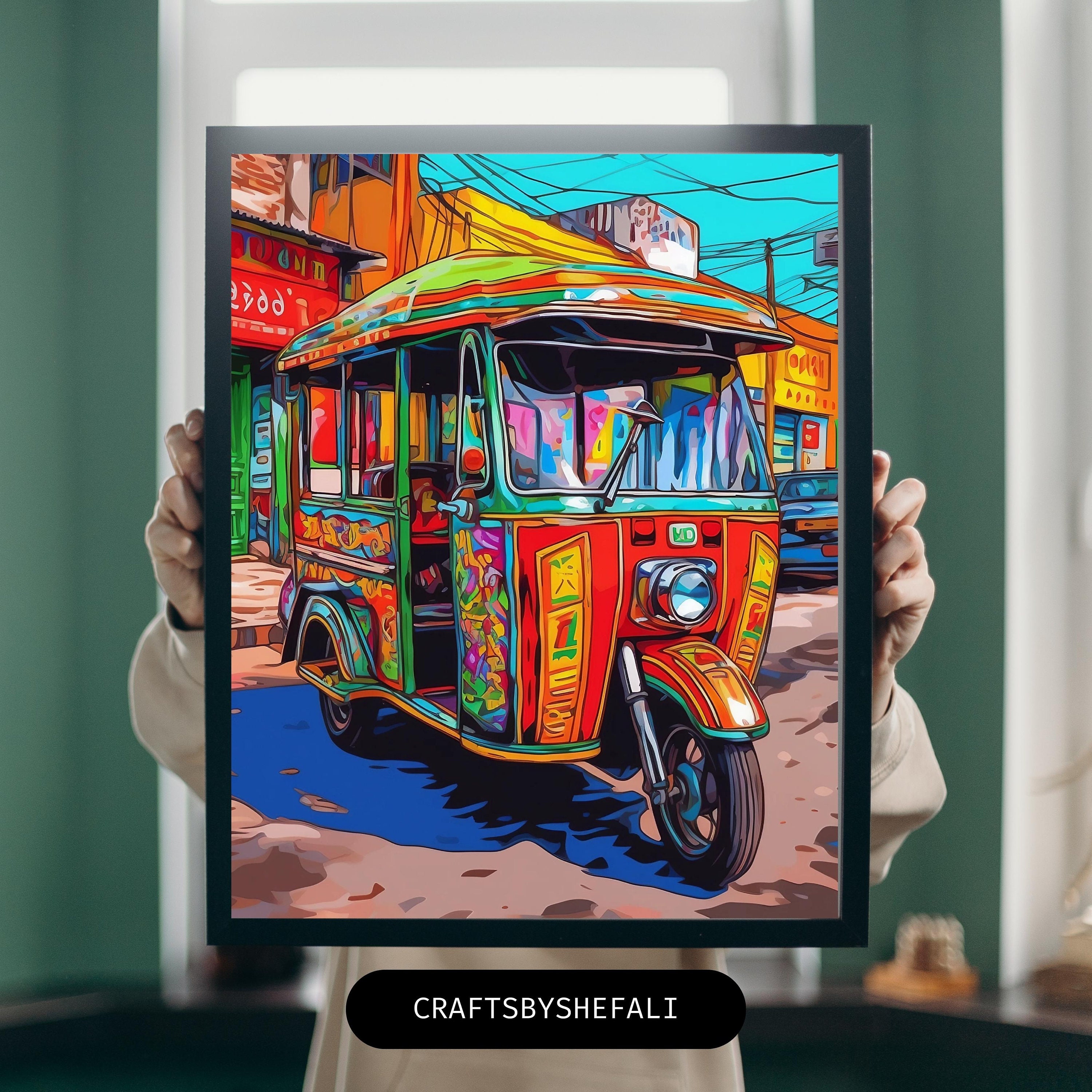Indian Desi Wall Art Print Poster Auto Rickshaw, Indian Pop Art, Desi  Illustrations, Home Wall Decor,modern,wall Art,digital Download. - Etsy