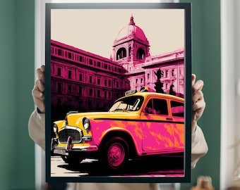 Indian Taxi Pop Art Print, Desi Home Decor (Digital Download)