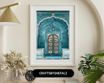 Jaipur Palace Wall Art, Vintage Indian Travel Poster (Digital Download)