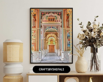 Jaipur Patrika Gate Print, Indian Palace Wall Art (Digital Download)