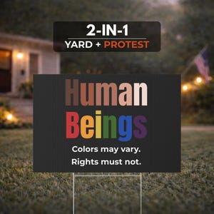 Znak Równości | Plakat protestacyjny lub dekoracja ogrodu | Znak antyrasizmowy dla aktywistów
