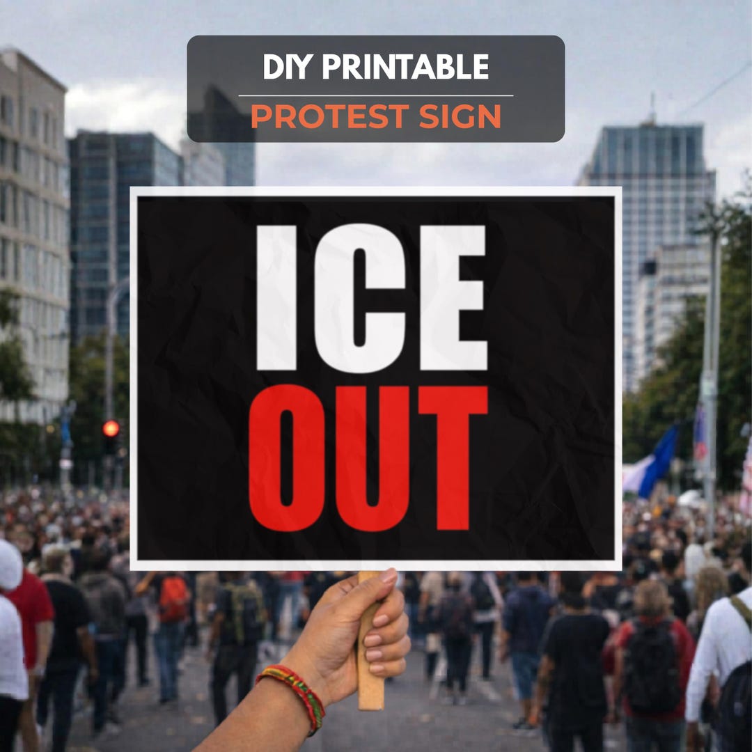 ICE OUT Protest Sign, Anti-ice, No Kings Sign, Anti-trump Protest Sign ...