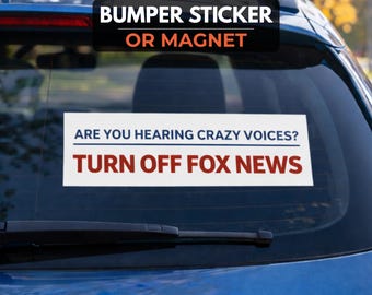 Turn Off Fox News | Political Bumper Sticker/Magnet | Progressive Car Decal