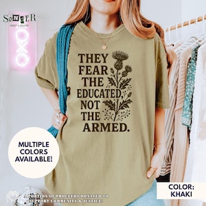 Comfort Colors "Educated Not Armed" Protest T-Shirt image 1