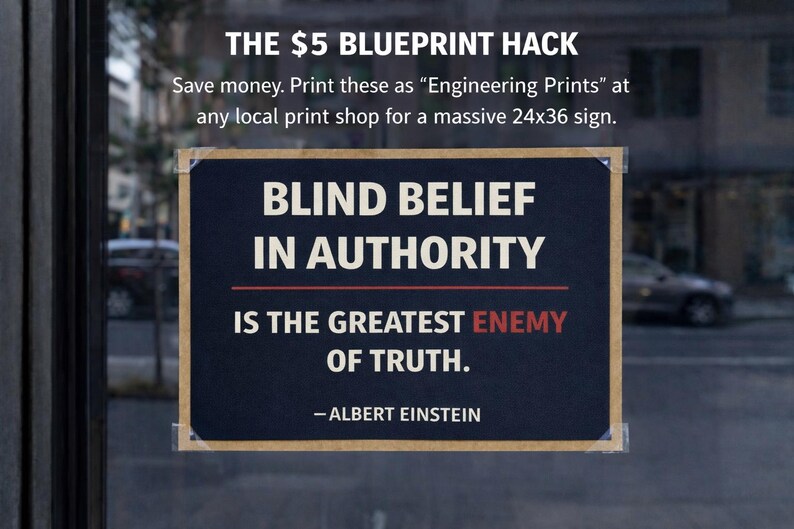No Kings Day Protest Sign– Blind Belief Authority Quote, Anti Trump Protest (Digital Download) image 3