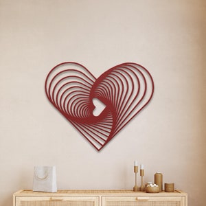 Metal Heart Wall Art: Steel Die-Cut, Indoor/Outdoor Decor