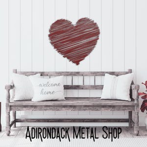 Metal Heart Wall Decor: Indoor/Outdoor Steel Sign, Valentine&#39;s Gift