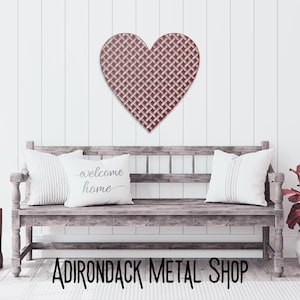 Rustic Metal Heart Wall Art – Die-Cut Steel Heart for Indoor/Outdoor Decor, Valentine&#39;s Day Gift, outdoor patio or garden decor
