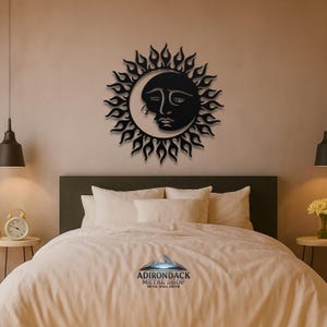 Sun and Moon Metal Wall Art – Indoor Outdoor Celestial Decor
