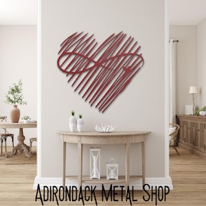 Metal Heart Sign: Rustic Indoor/Outdoor Patio Decor