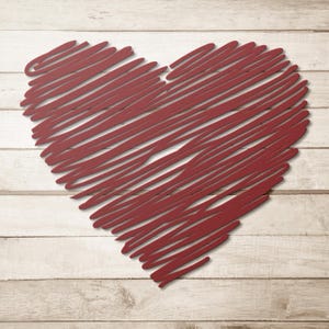 Metal Heart Wall Art: Steel Die-Cut, Indoor/Outdoor Decor