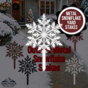 Outdoor Metal Snowflake Stakes, Christmas Yard Decor Winter Garden metal