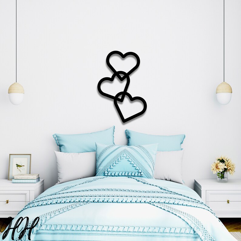 Metal Interlocking Hearts Vertical Wall Decor, Valentine's Gift for Wife, Lasting Love Gift Etsy