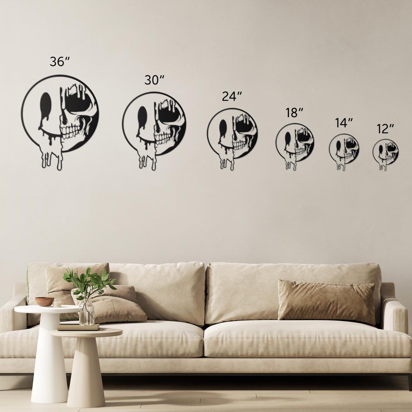 Halloween Decoration Metal Skeleton Face Sign Indoor/outdoor Yard ...