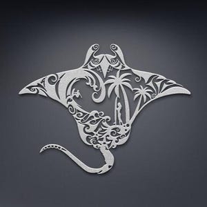 Manta Ray Metal Wall Art, Coastal Bathroom Decor for Beach House or ...