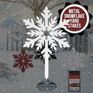 Metal Snowflake Stake, Outdoor Christmas Decor, Holiday Yard Art