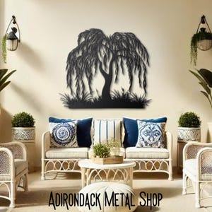 Metal Willow Tree Wall Art, Weeping Willow Tree Metal Wall Art, Willow Tree Metal Art, Custom Personalized 9th Anniversary Gift for Him Her
