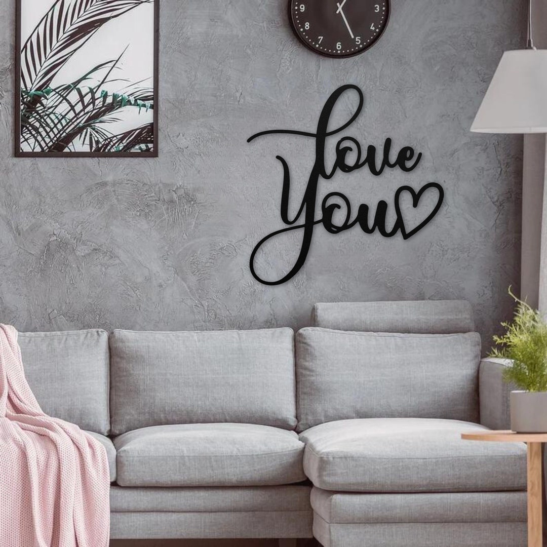 Love You Metal Word Art, Word Art, Indoor Outdoor Love You More Metal