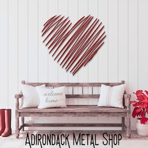 Metal Heart Wall Art: Steel Die-Cut, Valentine&#39;s Day Decor