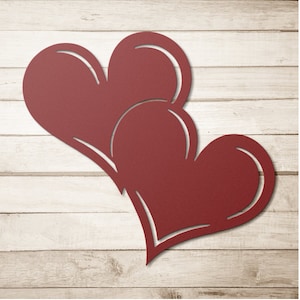Metal Heart Wall Art: Powder Coated Steel Valentine&#39;s Decor