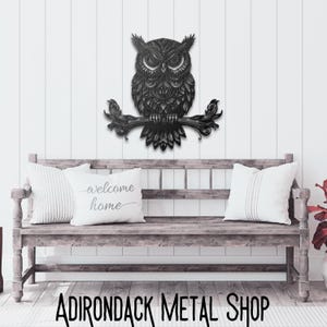 Majestic Owl Metal Wall Art: Gothic Home Decor