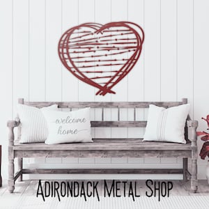 Steel Heart Wall Decor | Metal Heart Gift for Her | Outdoor Valentine’s Day Sign | Anniversary or Wife Birthday Gift