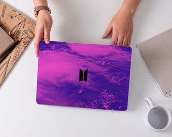 BTS Mac Book Case K pop Laptop Cover, Purple Hard Bumper, Galaxy Print for MacBook M2 M1 Pro, Air 13 14 16 inch