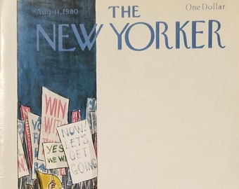 Vintage New Yorker Magazine (COVER ONLY) August 11, 1980 Charles Saxon cover art