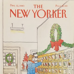 New Yorker Magazine December 12, 1983 Cover Only Arthur Getz cover art