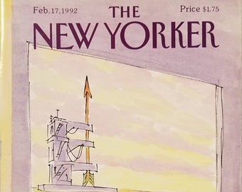 vintage New Yorker Magazine (COUVERTURE SEULEMENT) 17 février 1992 Couverture de James Stevenson