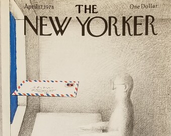 Vintage New Yorker Magazine (COVER ONLY) April 17, 1978 Andre Francois cover art