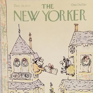 Vintage New Yorker Magazine (COVER ONLY) December 26, 1977 William Steig cover art