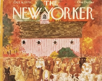 Vintage New Yorker Magazine (SOLO PORTADA) 8 de octubre de 1979 Portada de Charles Addams