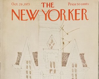 Vintage New Yorker Magazine (COVER ONLY) October 29, 1973 James Stevenson cover art