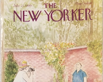 Vintage New Yorker Magazine (COVER ONLY) July 21, 1980 Charles Saxon cover art