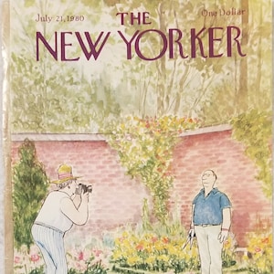 Vintage New Yorker Magazine (COVER ONLY) July 21, 1980 Charles Saxon cover art