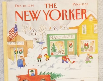 Vintage New Yorker Magazine (COVER ONLY) December 10, 1984 Anne Burgess cover art