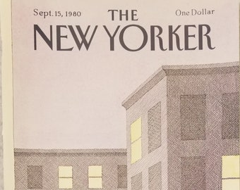 Vintage New Yorker Magazine (SOLO PORTADA) 15 de septiembre de 1980 Arte de portada de Le Tan