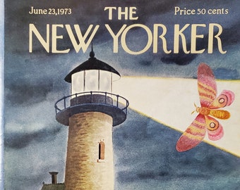 Vintage New Yorker magazine (Cover Only) June 23, 1973 Charles Addams cover art