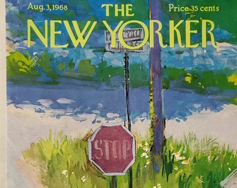 Vintage New Yorker magazine (Cover Only) August 3, 1968 Arthur Getz cover art