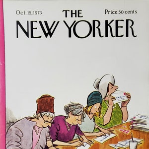 Vintage New Yorker magazine (Cover Only) October 15, 1973 Charles Saxon cover art