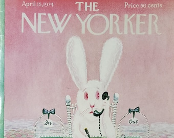 Revista Vintage New Yorker (solo portada) 15 de abril de 1974 Portada de Charles Addams