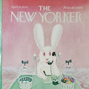 Vintage New Yorker magazine (Cover Only) April 15, 1974 Charles Addams cover art